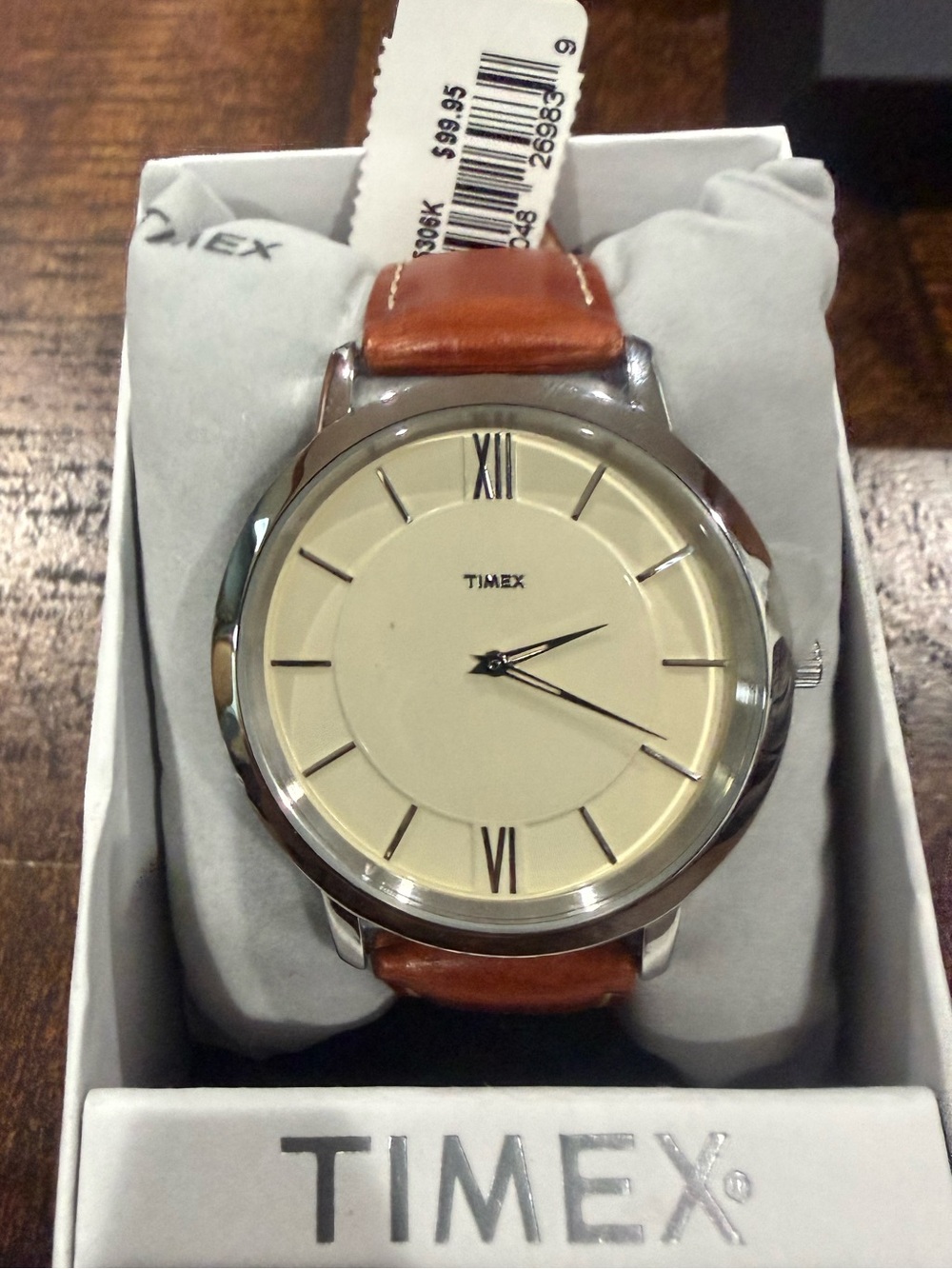 Timex Men's Classic Tan Leather Strap Watch - Cream Dial